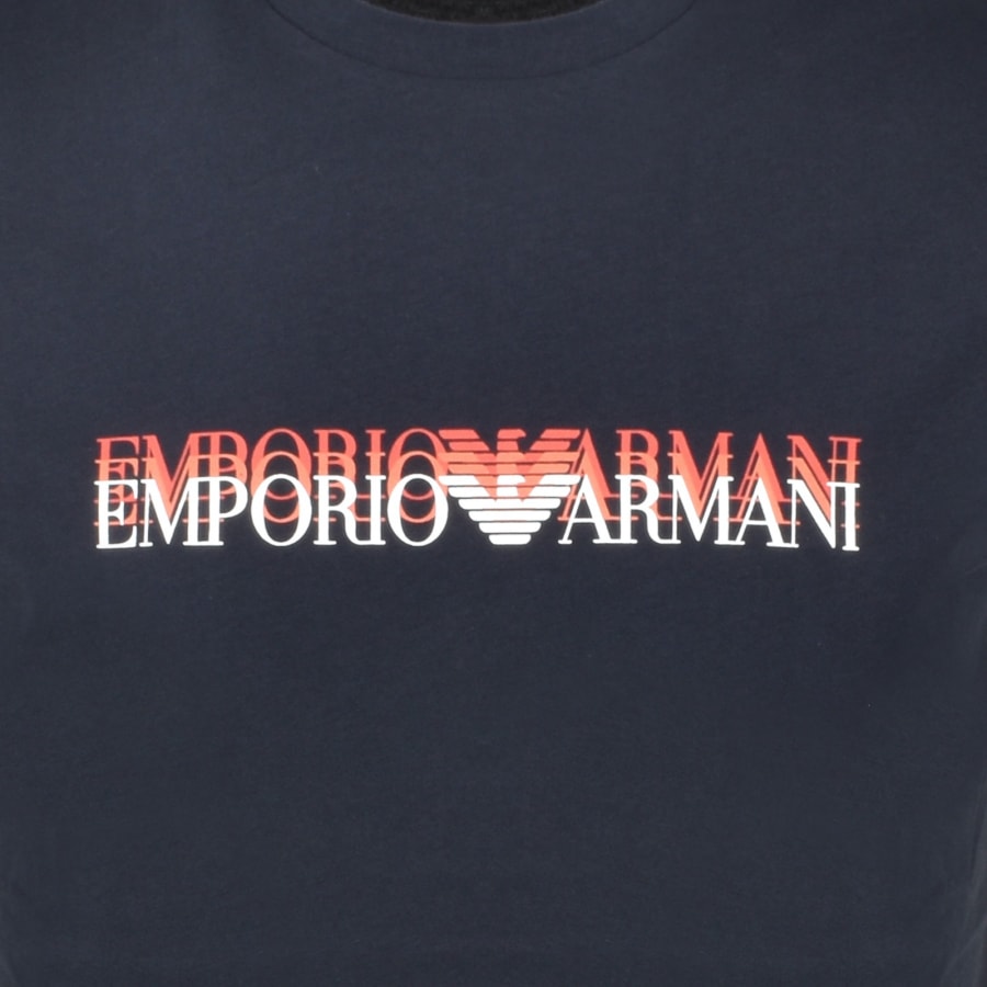 Image number 3 for Emporio Armani Short Sleeve Logo T Shirt Navy