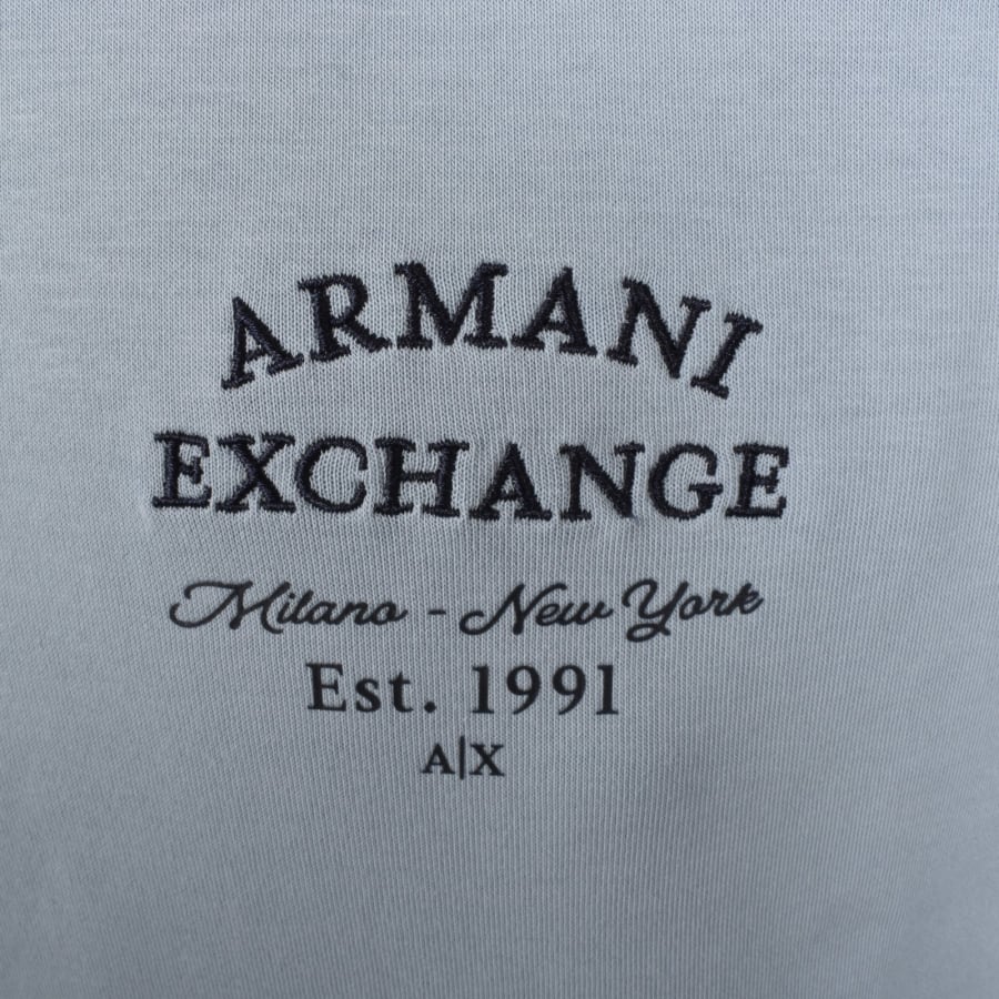 Image number 3 for Armani Exchange Cotton Blend Hoodie Blue