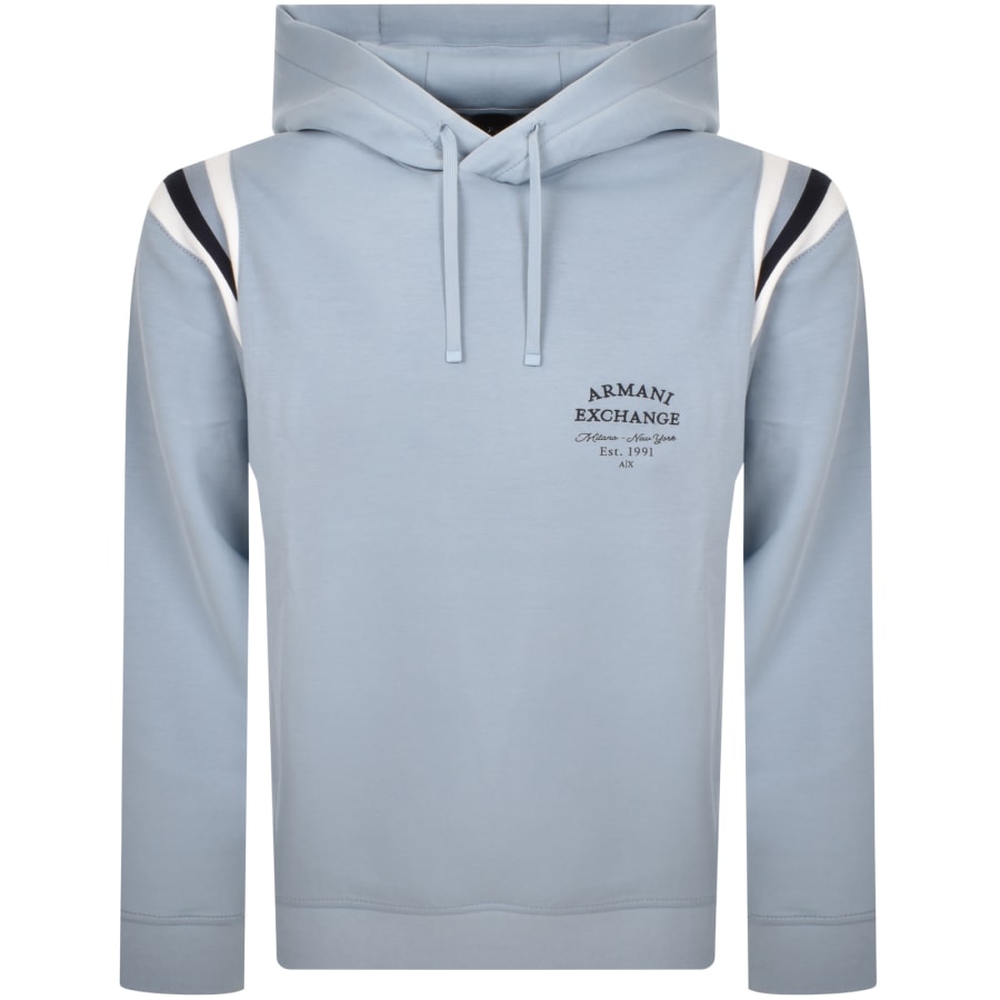 Image number 1 for Armani Exchange Cotton Blend Hoodie Blue