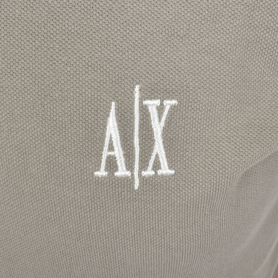 Image number 3 for Armani Exchange Logo Polo T Shirt Brown
