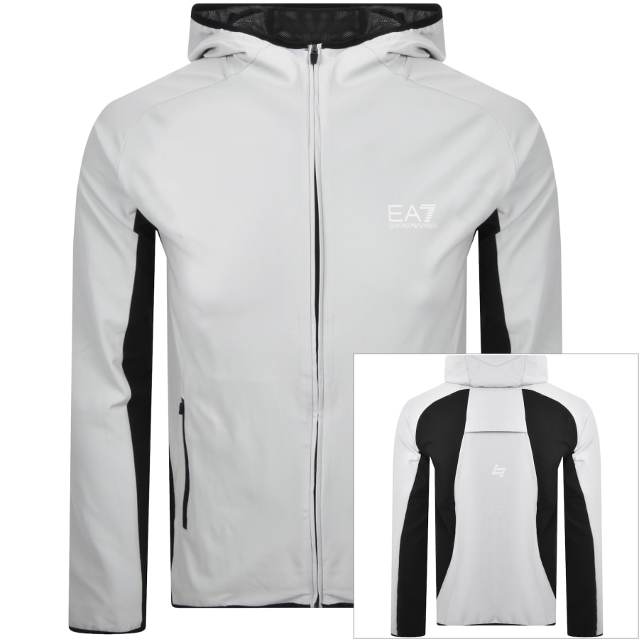 Image number 1 for EA7 Emporio Armani Logo Hoodie Grey