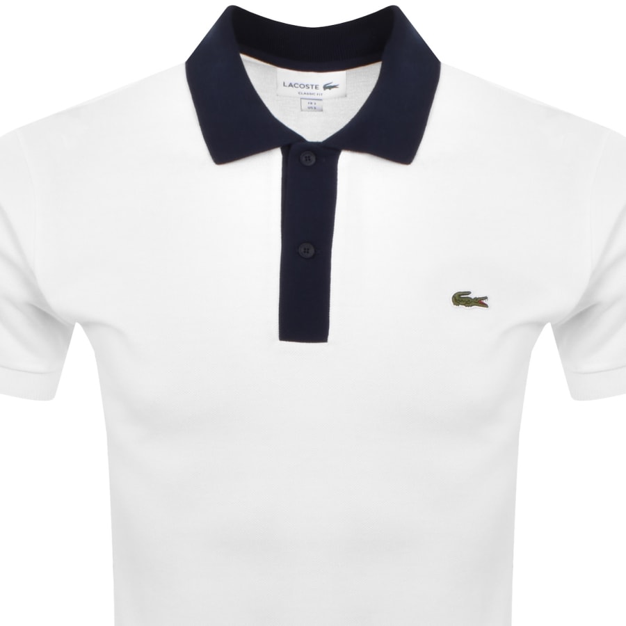 Image number 2 for Lacoste Contrast Collar Polo T Shirt White