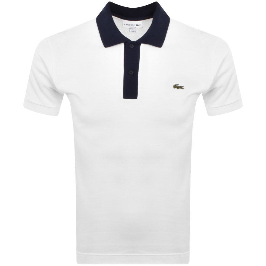 Image number 1 for Lacoste Contrast Collar Polo T Shirt White