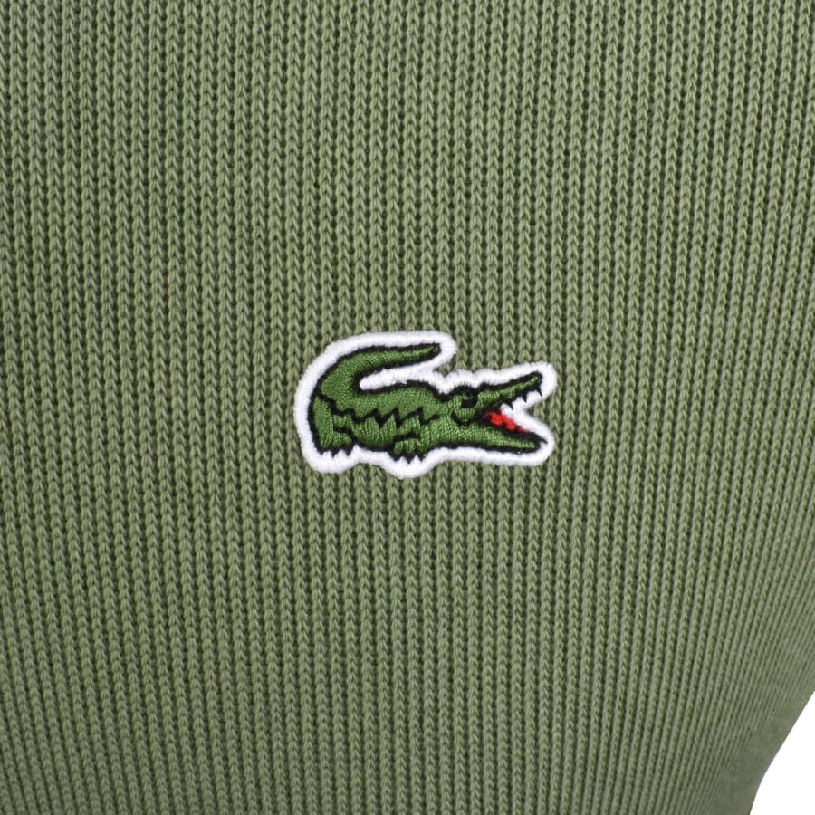 Image number 3 for Lacoste Quarter Zip Knit Sweatshirt Green