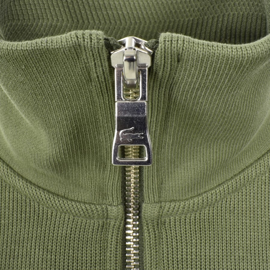 Image number 4 for Lacoste Quarter Zip Knit Sweatshirt Green
