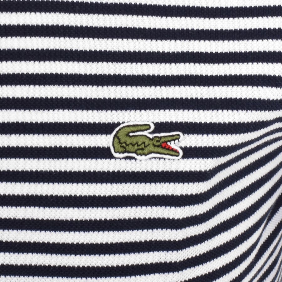 Image number 3 for Lacoste Short Sleeved Stripe Polo T Shirt White