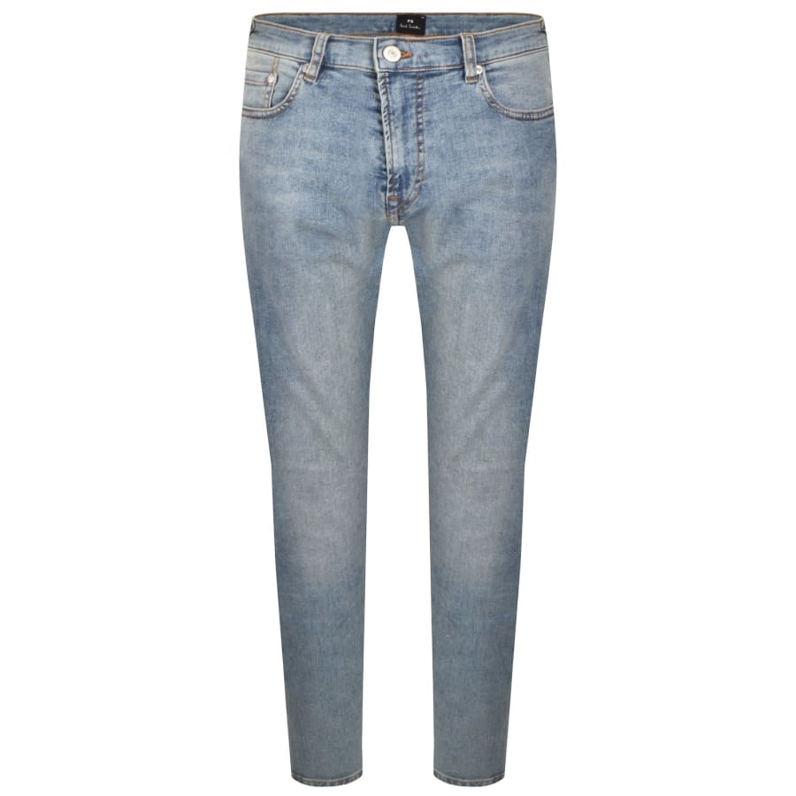 Image number 2 for Paul Smith Tapered Fit Jeans Light Wash Blue