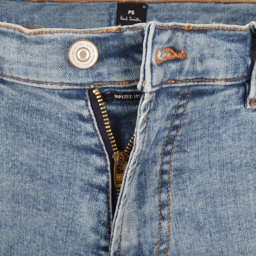 Image number 5 for Paul Smith Tapered Fit Jeans Light Wash Blue