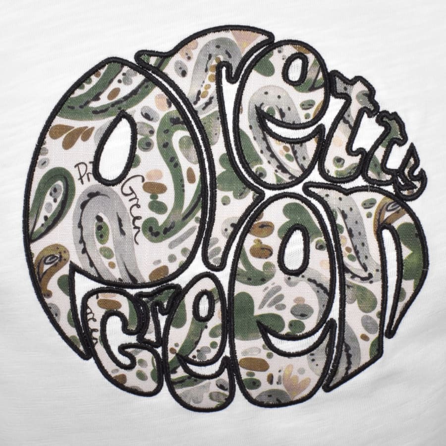 Image number 3 for Pretty Green Aquarelle Paisley T Shirt White