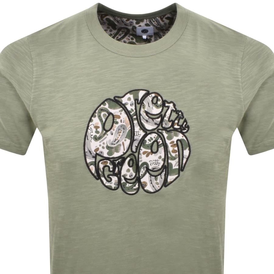 Image number 2 for Pretty Green Aquarelle Paisley T Shirt Green