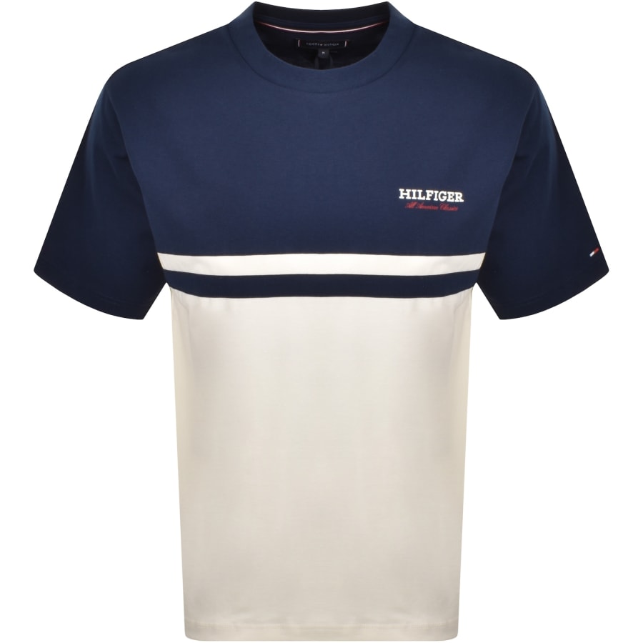 Image number 1 for Tommy Hilfiger Logo Monotype T Shirt Blue
