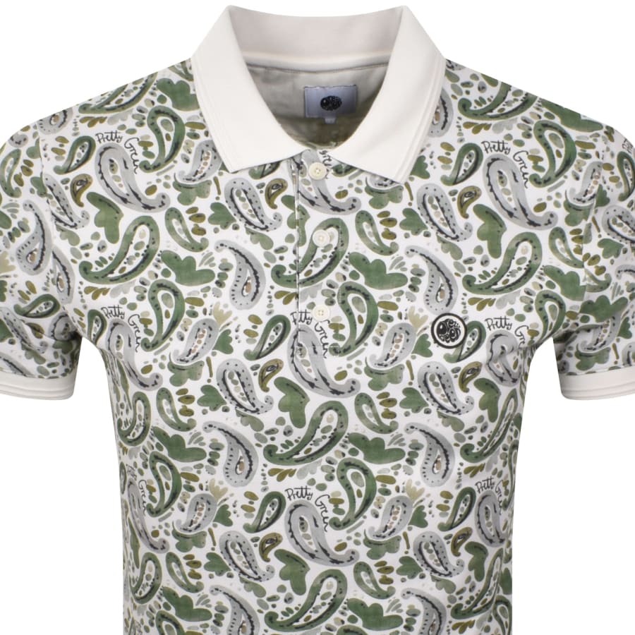 Image number 2 for Pretty Green Aquarelle Paisley Polo Stone