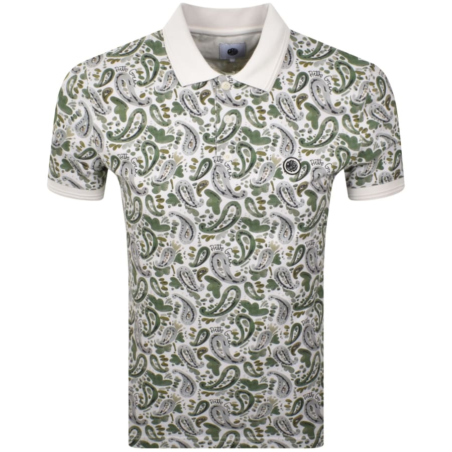 Image number 1 for Pretty Green Aquarelle Paisley Polo Stone