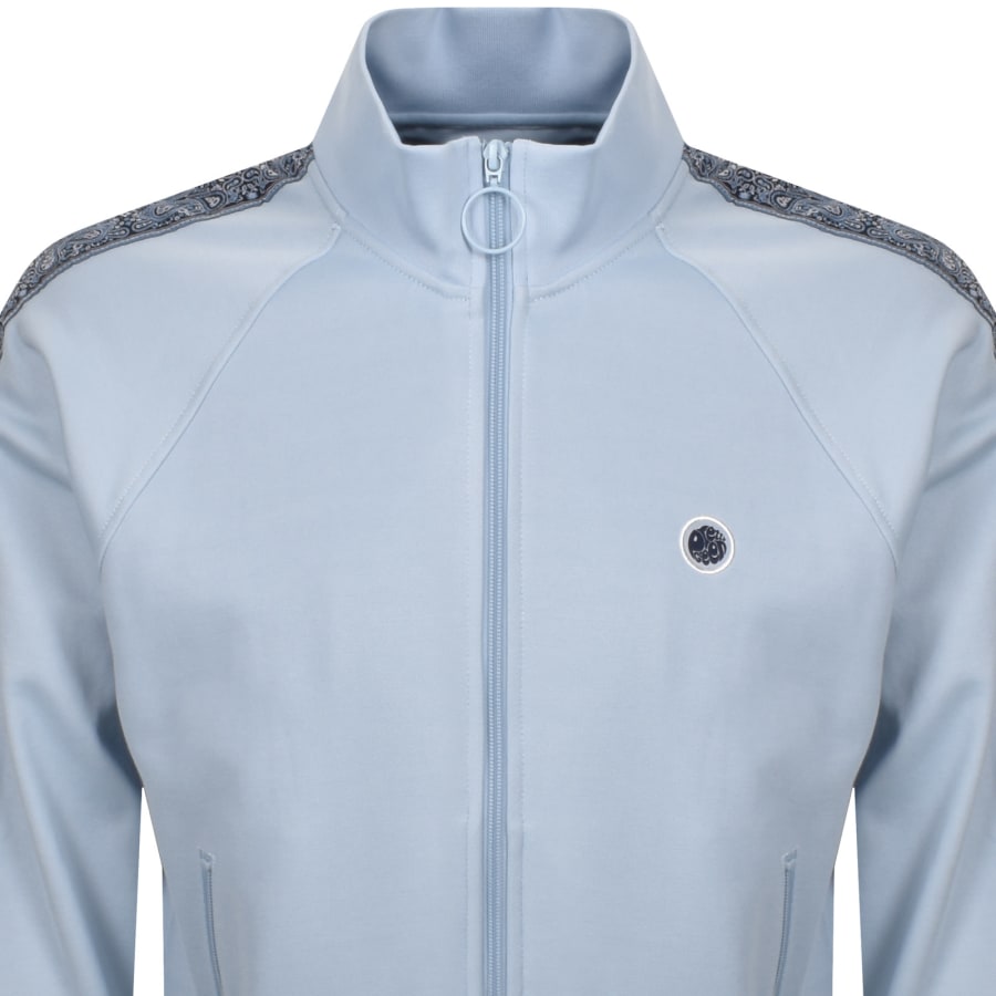 Image number 3 for Pretty Green Eclipse Paisley Tape Track Top Blue