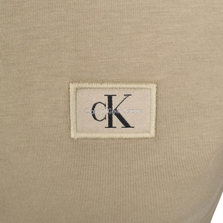 Image number 3 for Calvin Klein Jeans Woven Label T Shirt Khaki