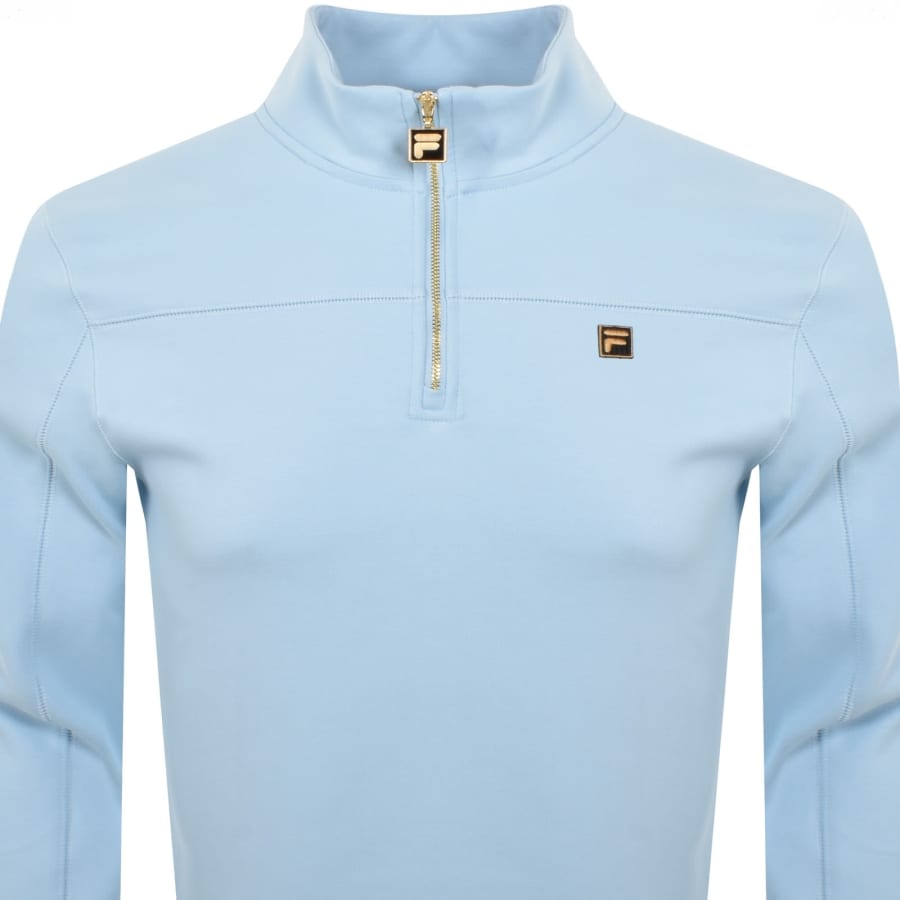 Image number 2 for Fila Vintage Kevin Half Zip Sweatshirt Blue