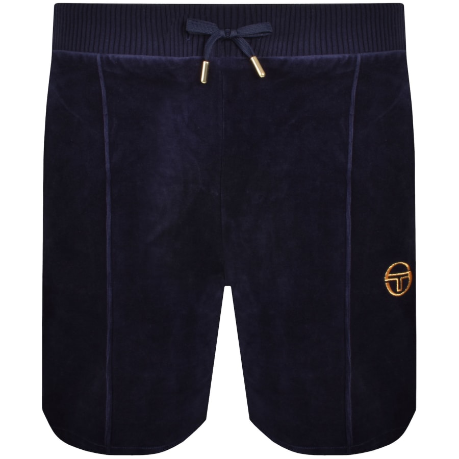 Image number 2 for Sergio Tacchini Slice Velour Shorts Navy