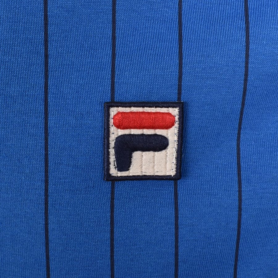 Image number 3 for Fila Vintage Classic Striped Polo T Shirt Blue