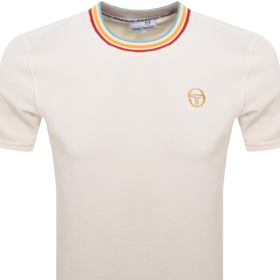 Image number 2 for Sergio Tacchini Slice Velour T Shirt Gardenia