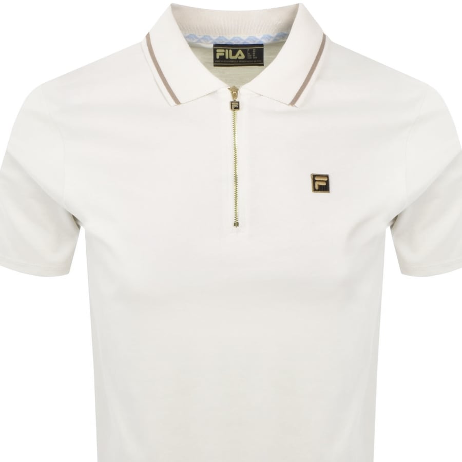 Image number 2 for Fila Vintage Lemar Polo T Shirt Off White