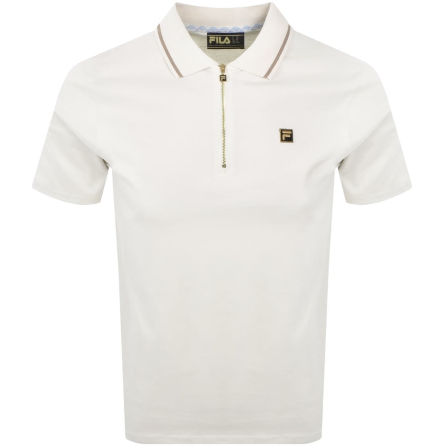Image number 1 for Fila Vintage Lemar Polo T Shirt Off White