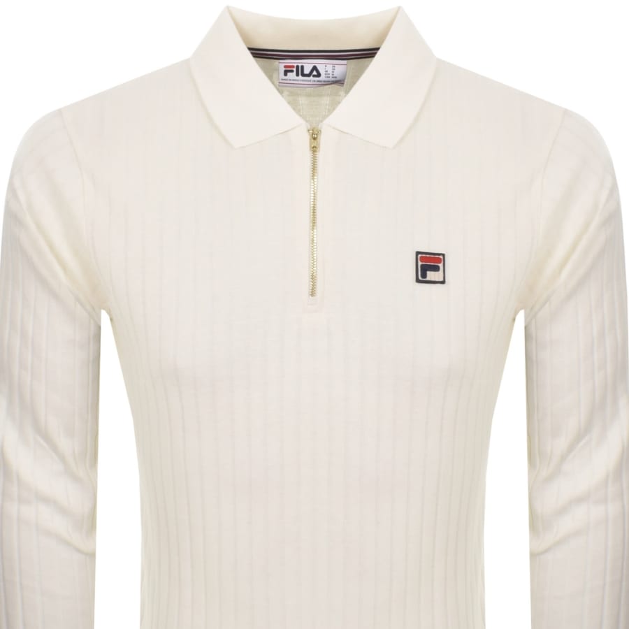 Image number 2 for Fila Vintage Blake Polo T Shirt Off White