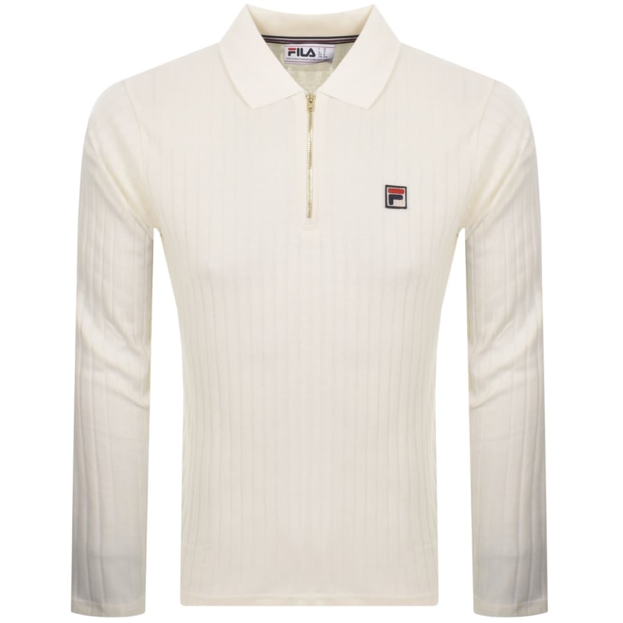 Image number 1 for Fila Vintage Blake Polo T Shirt Off White