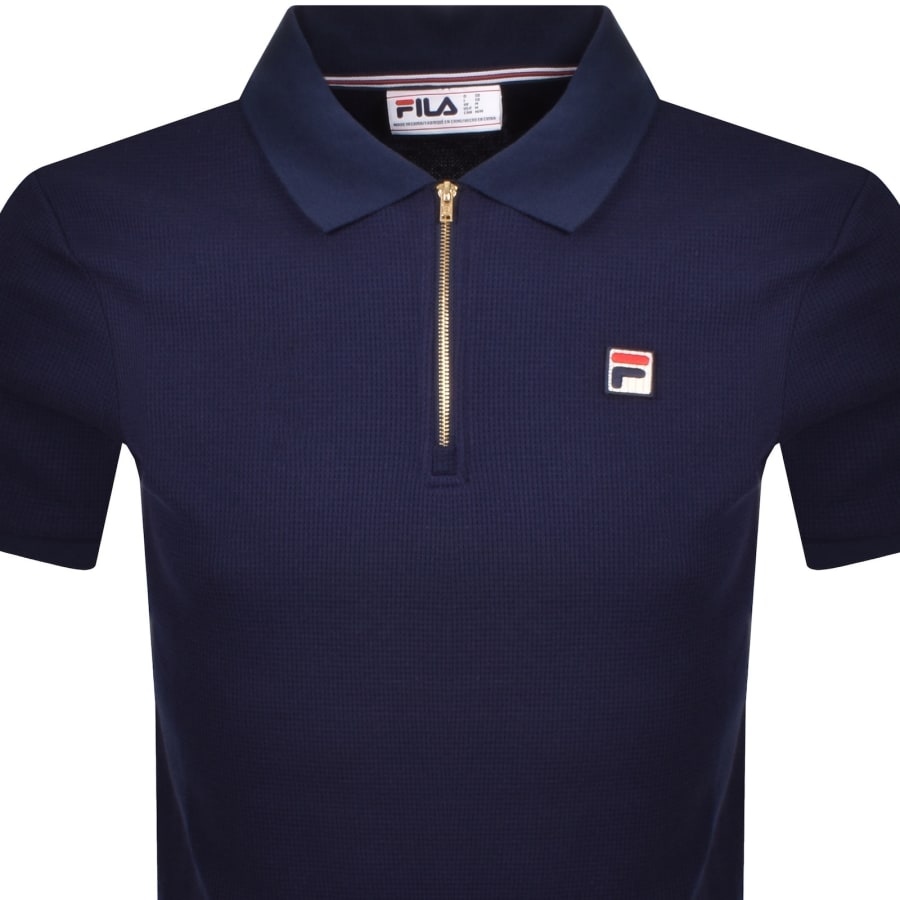 Image number 2 for Fila Vintage Benjamin Polo T Shirt Navy