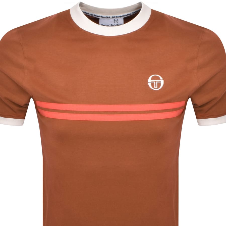 Image number 2 for Sergio Tacchini Supermac T Shirt Brown