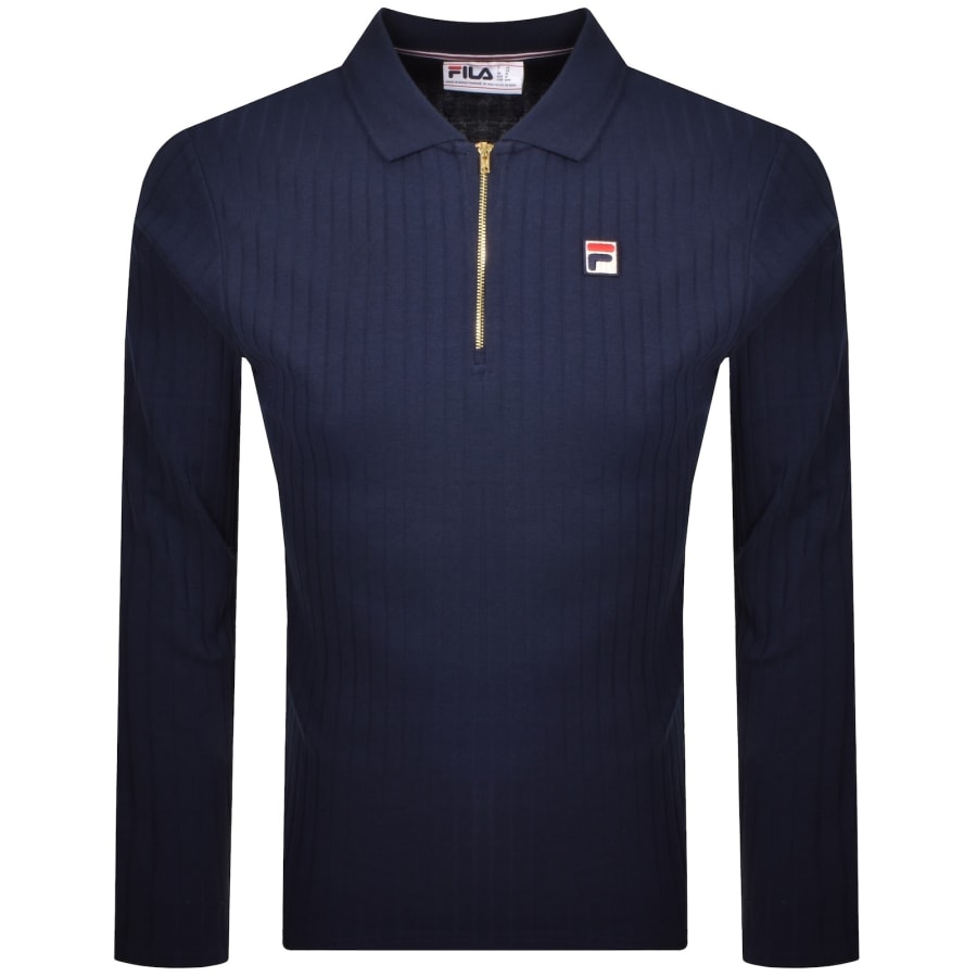 Image number 1 for Fila Vintage Blake Polo T Shirt Navy