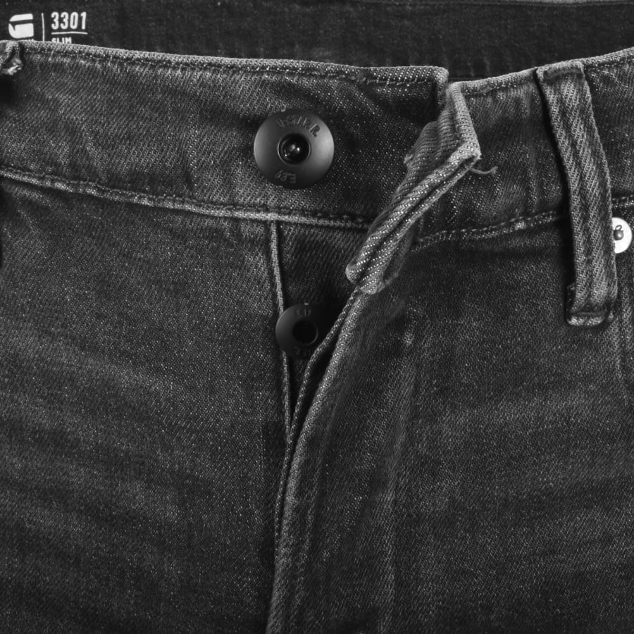 Image number 4 for G-Star 3301 Slim Fit Jeans Mid Wash Black