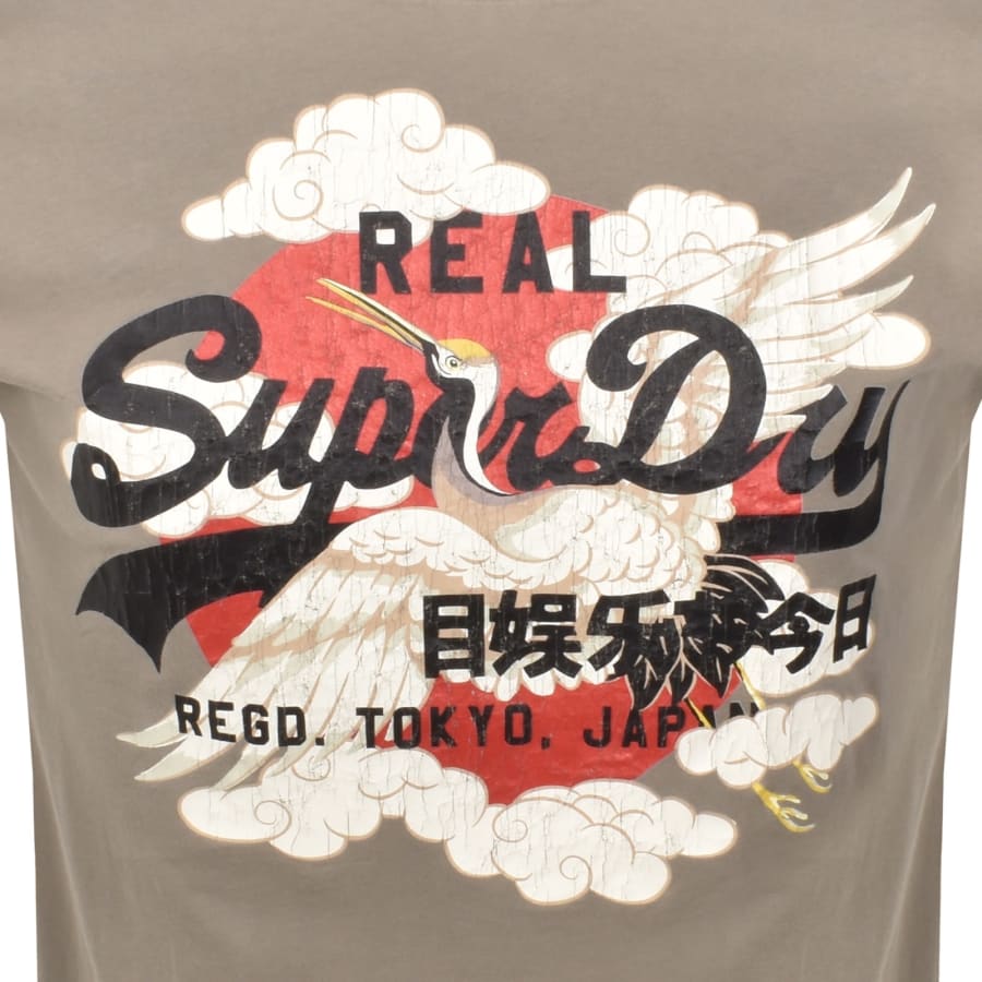 Image number 3 for Superdry VL Tokyo Relaxed Logo T Shirt Khaki
