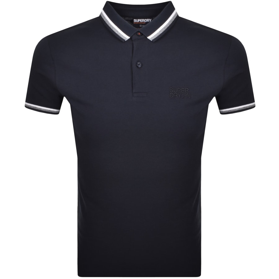 Image number 1 for Superdry Tipped Polo T Shirt Navy