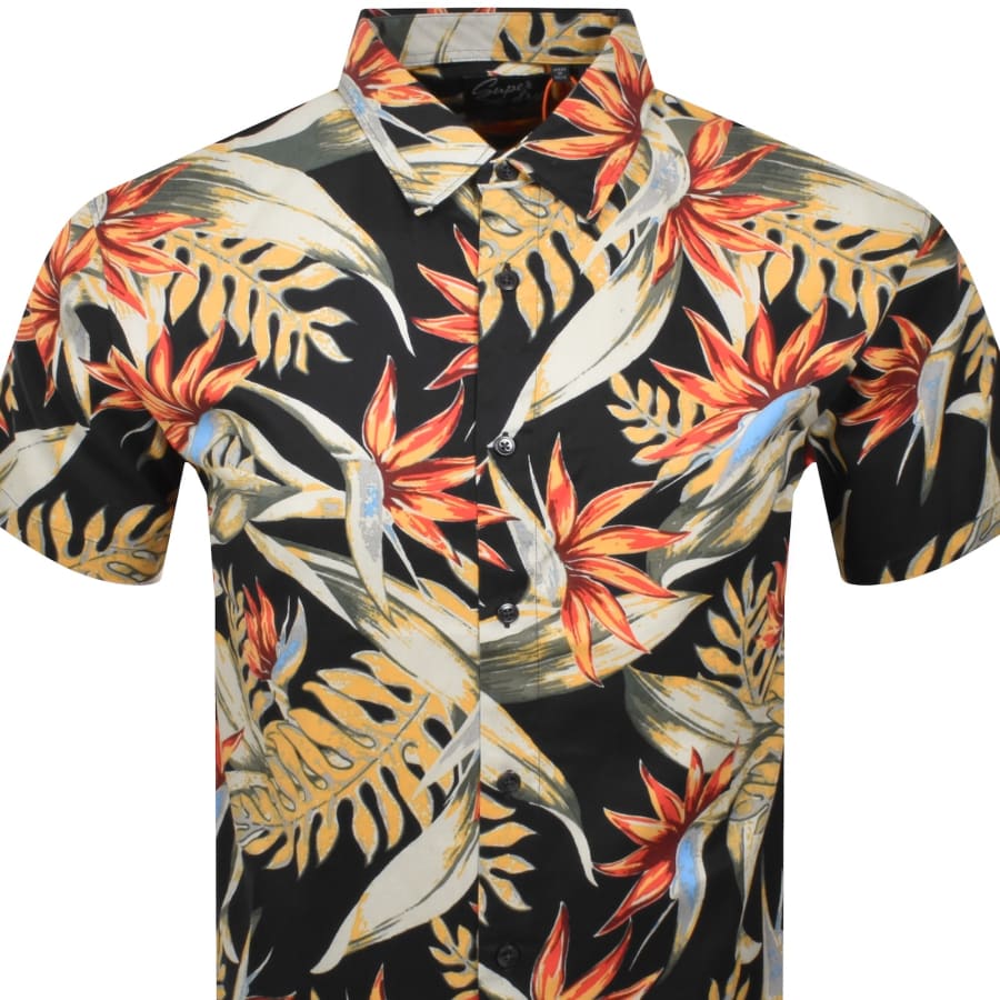 Image number 2 for Superdry Short Sleeved Hawaiian Shirt Navy