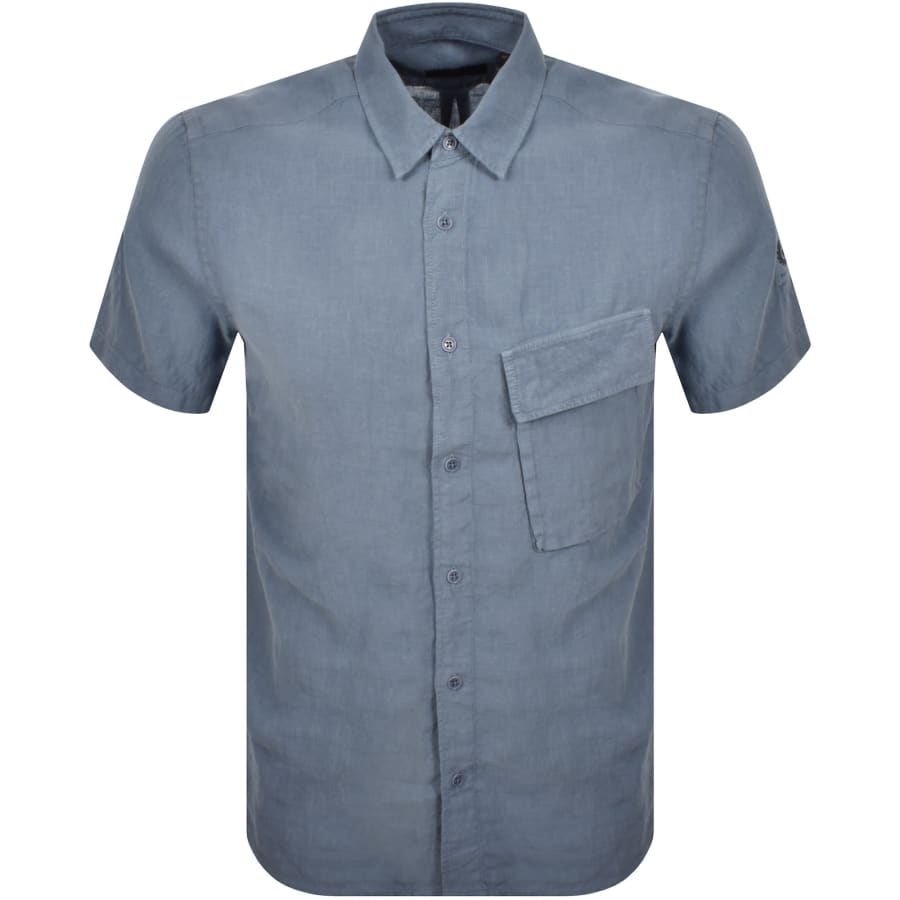 Image number 2 for Belstaff Scale Short Sleeved Shirt Blue
