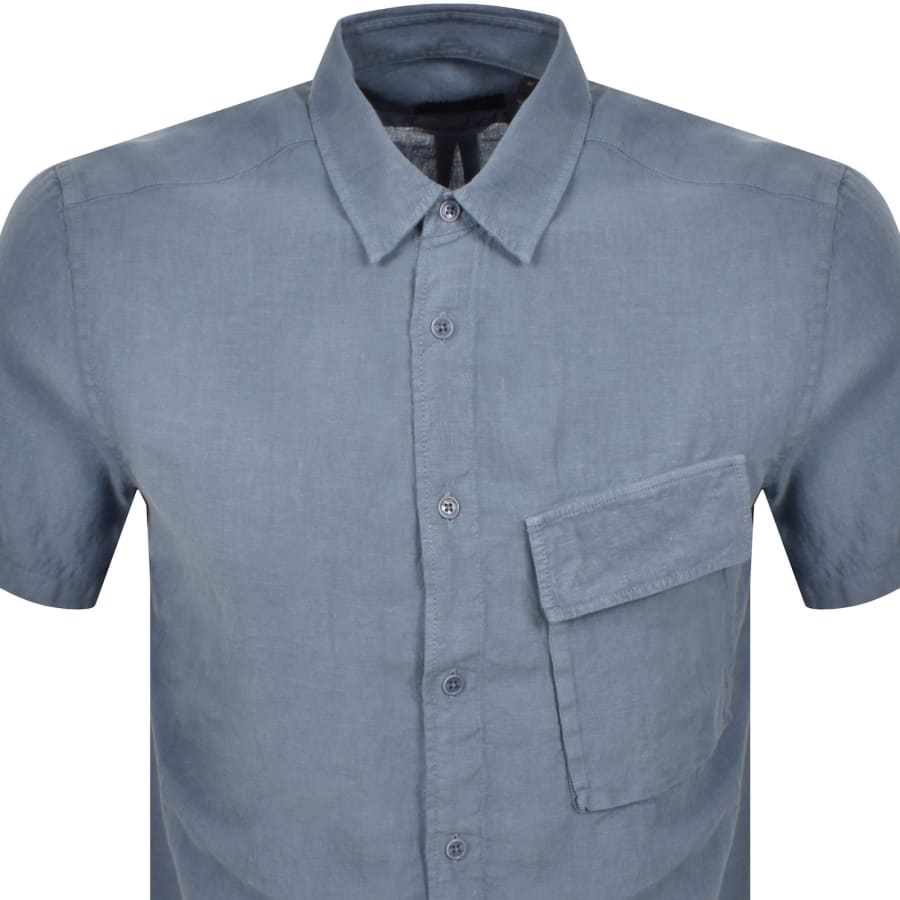 Image number 3 for Belstaff Scale Short Sleeved Shirt Blue