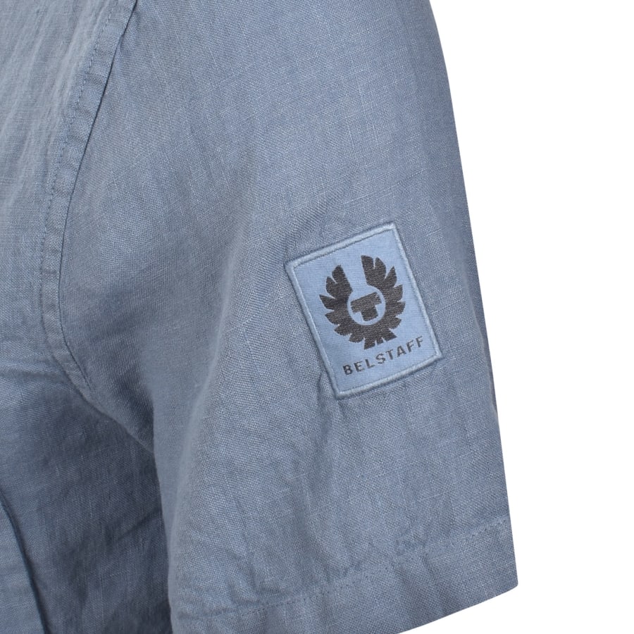 Image number 4 for Belstaff Scale Short Sleeved Shirt Blue