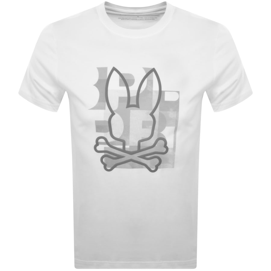Image number 1 for Psycho Bunny Zealand Graphic Logo T Shirt White