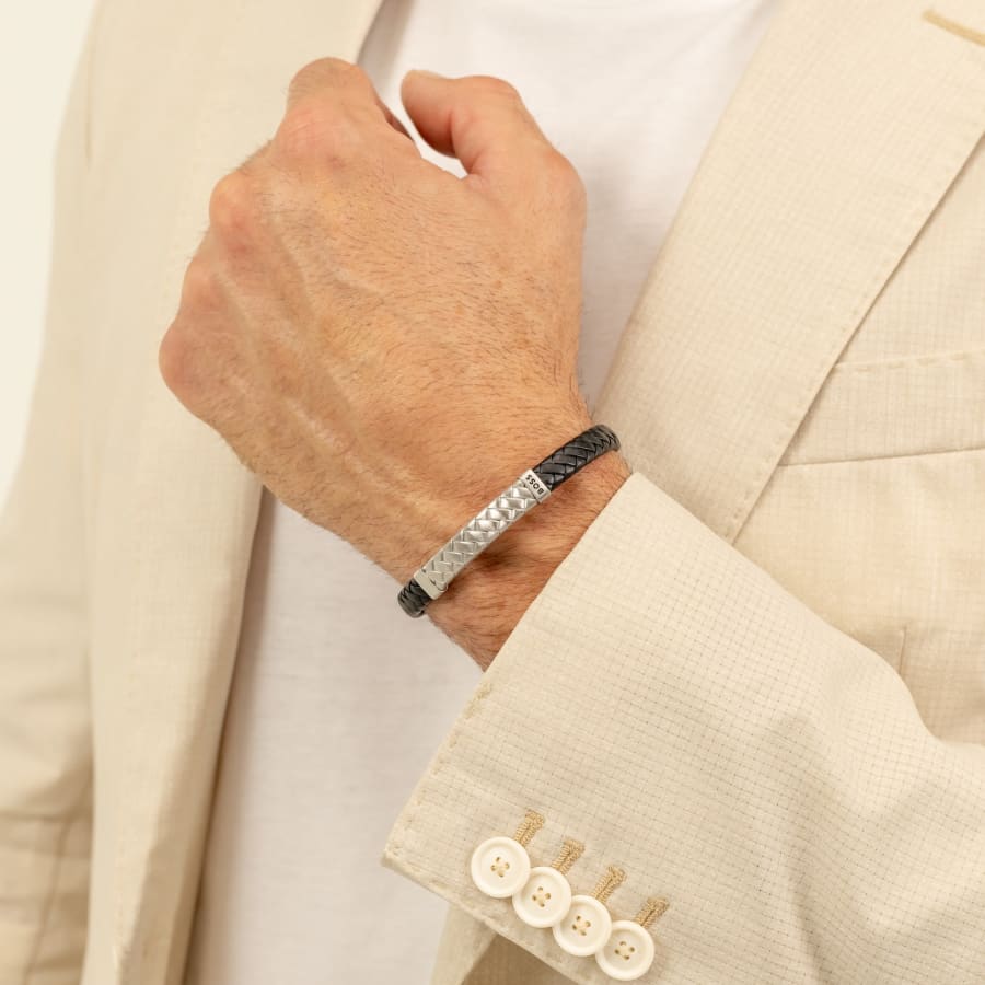Image number 3 for BOSS Herringbone Bracelet Black