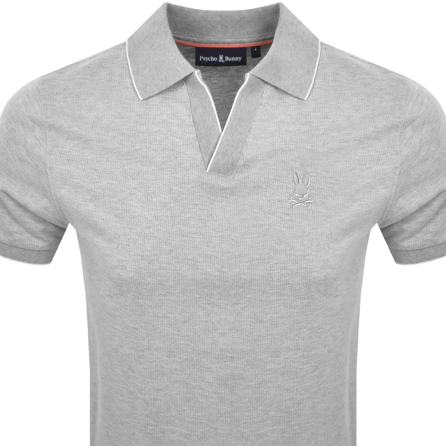Image number 2 for Psycho Bunny Jacquard Johnny Polo T Shirt Grey