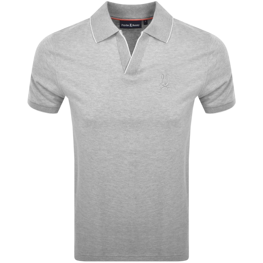 Image number 1 for Psycho Bunny Jacquard Johnny Polo T Shirt Grey