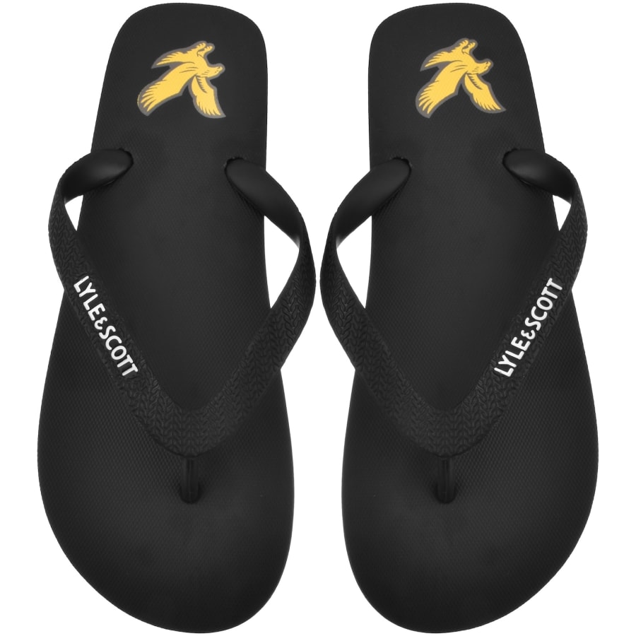 Image number 1 for Lyle And Scott Logo Flip Flops Black
