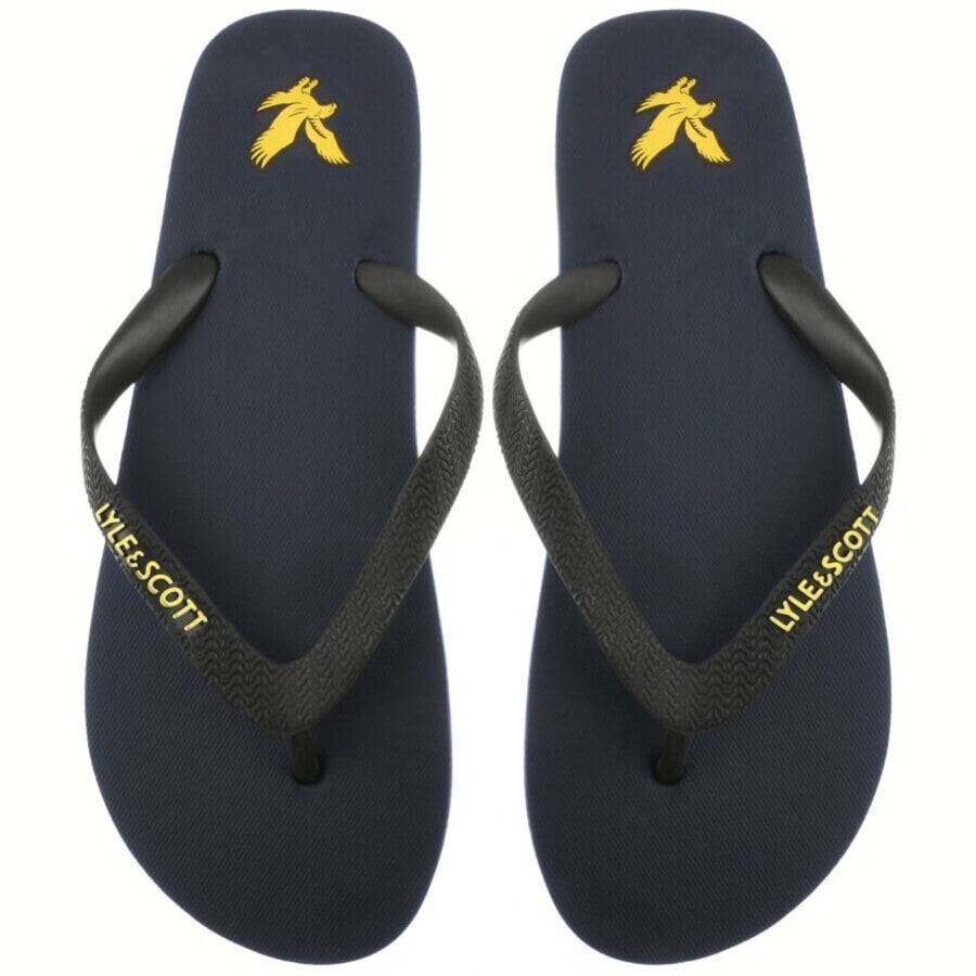 Image number 1 for Lyle And Scott Logo Flip Flops Navy