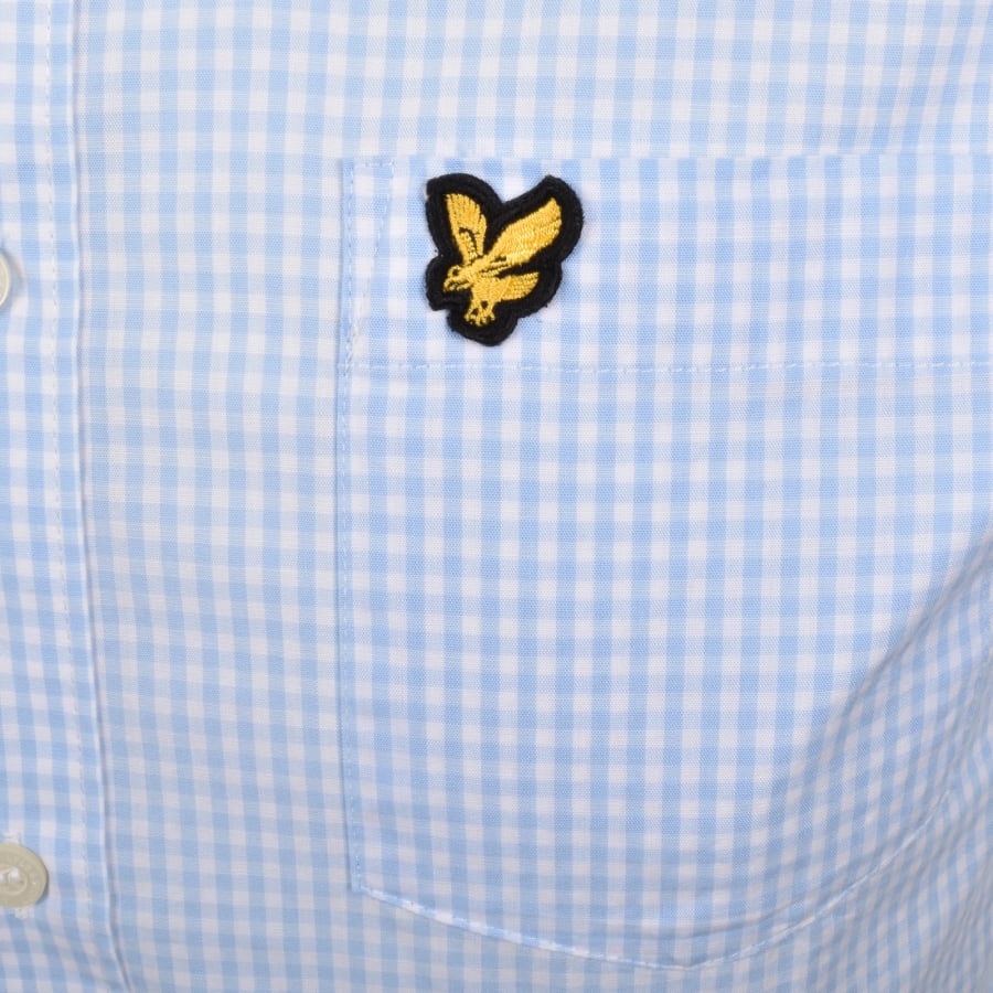 Image number 3 for Lyle And Scott Short Sleeved Gingham Shirt Blue