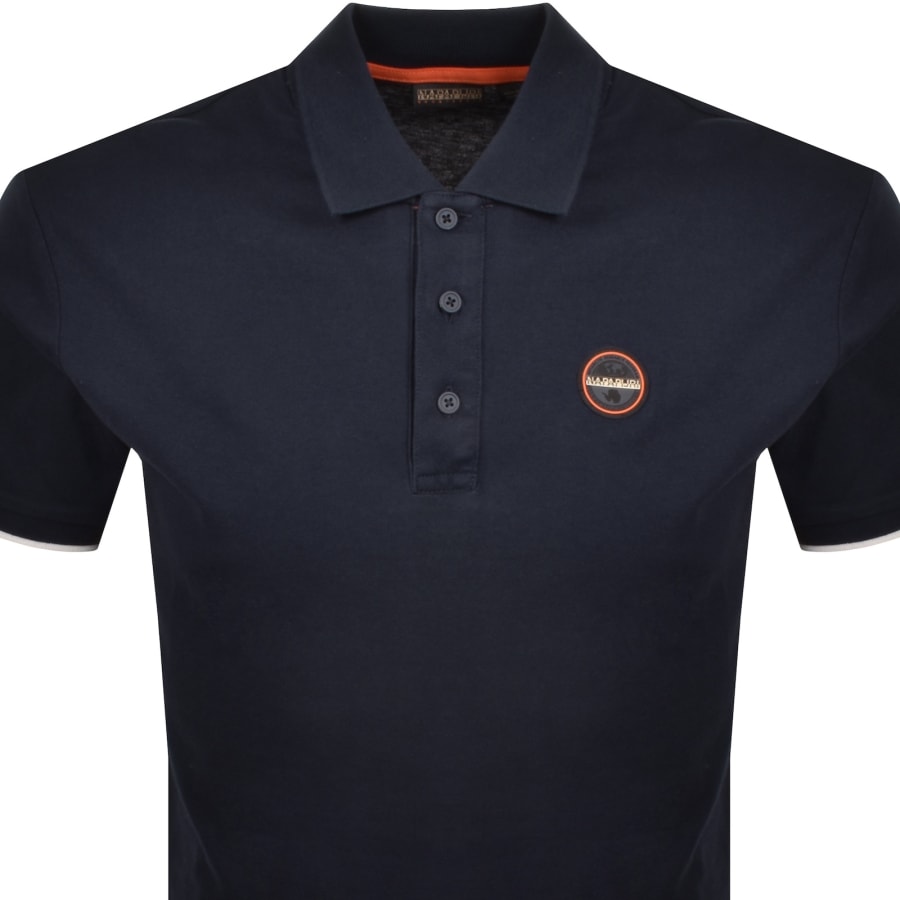 Image number 3 for Napapijri E Badge Short Sleeve Polo T Shirt Navy