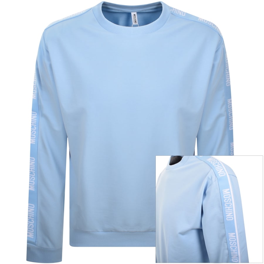 Image number 1 for Moschino Tape Logo Sweatshirt Blue