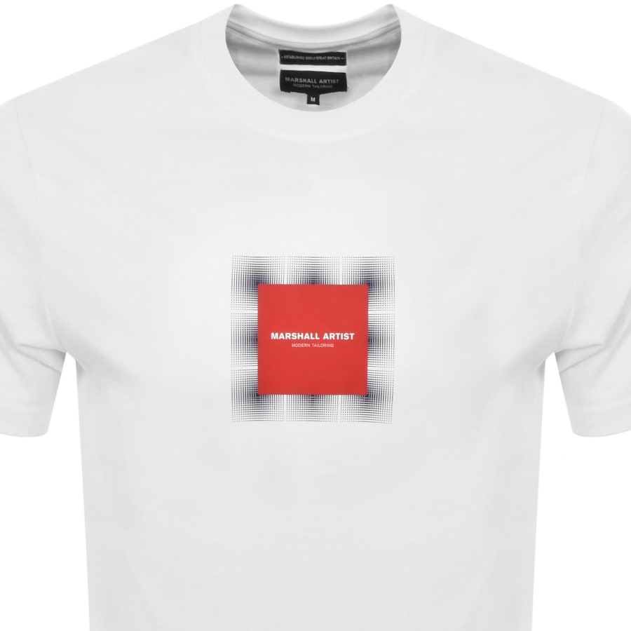 Image number 2 for Marshall Artist Shadow Check T Shirt White