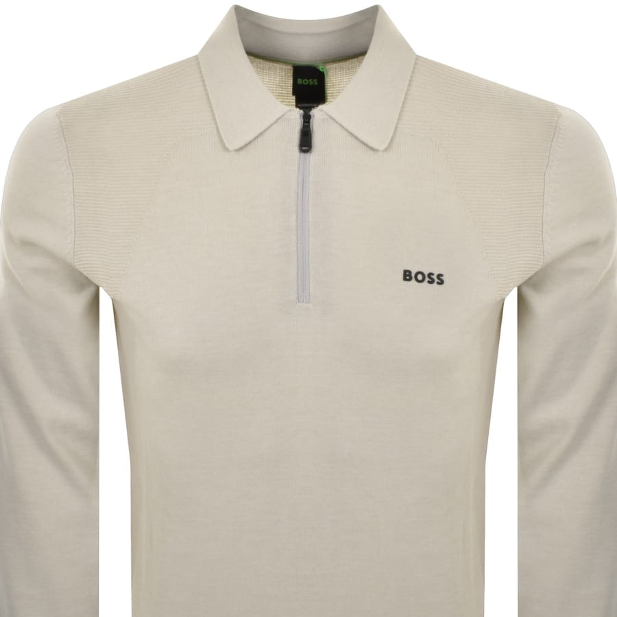 Image number 2 for BOSS Momentum Lite Knit Jumper Beige