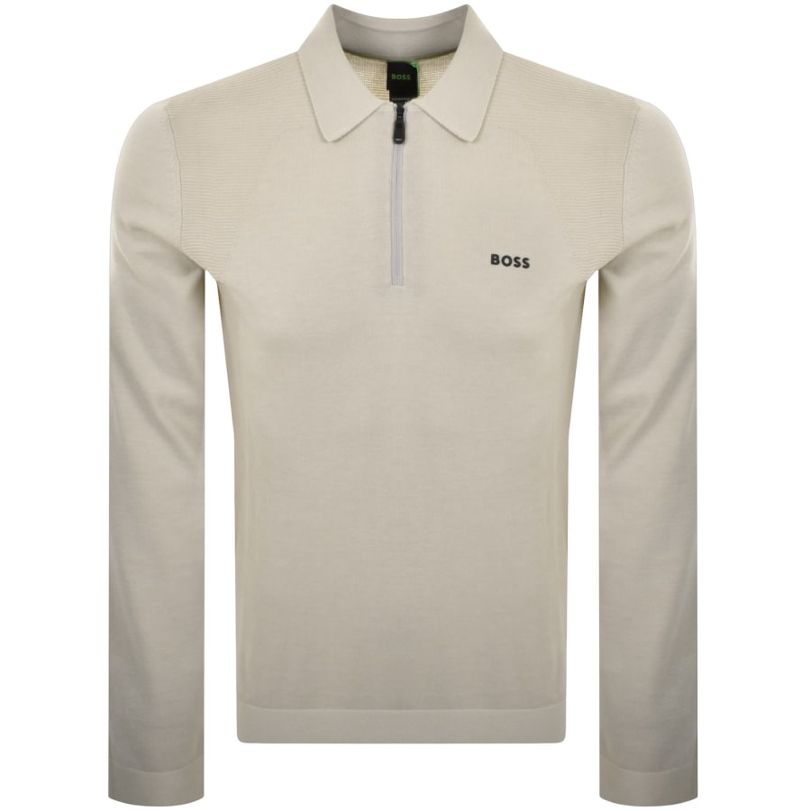 Image number 1 for BOSS Momentum Lite Knit Jumper Beige