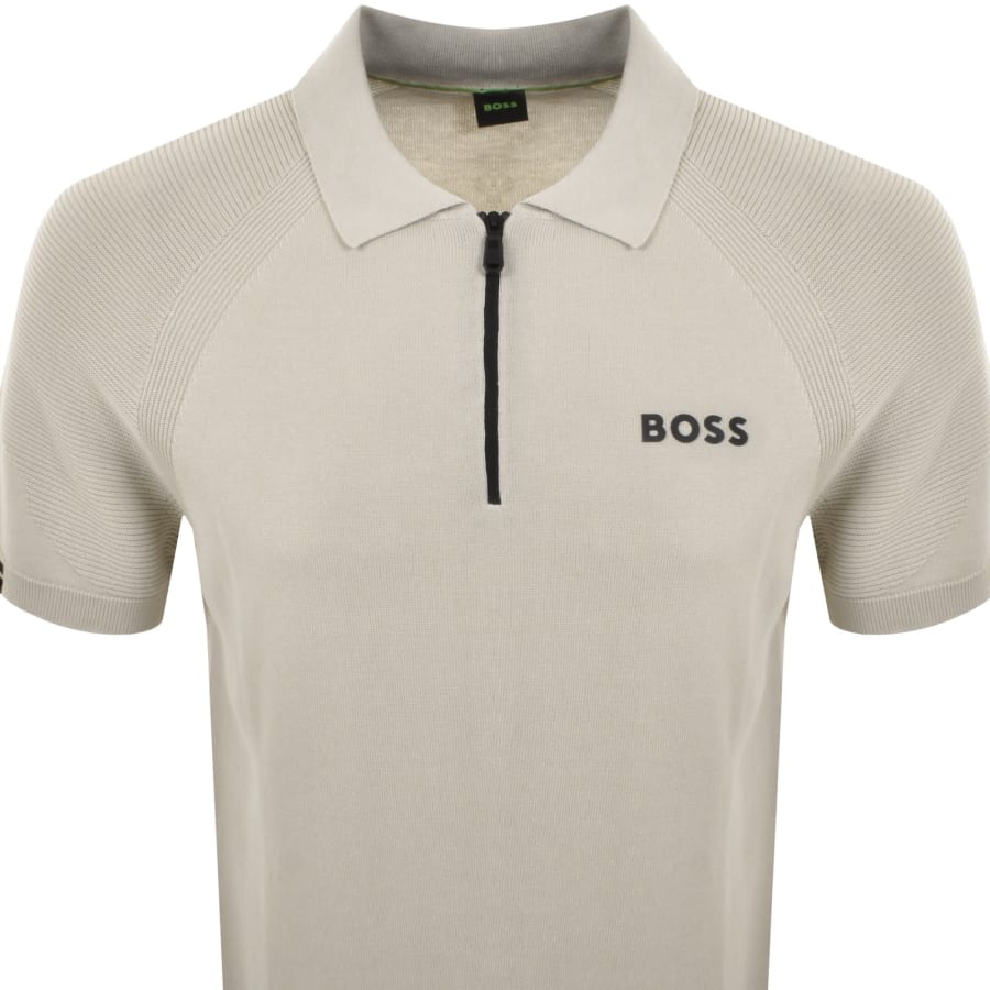 Image number 2 for BOSS K Perform Max Knit Polo Beige
